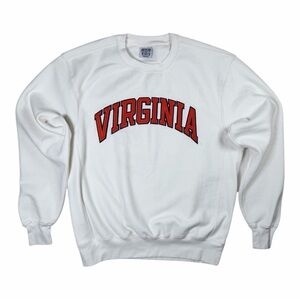 Classic White and Red Men's Crewneck Sweater